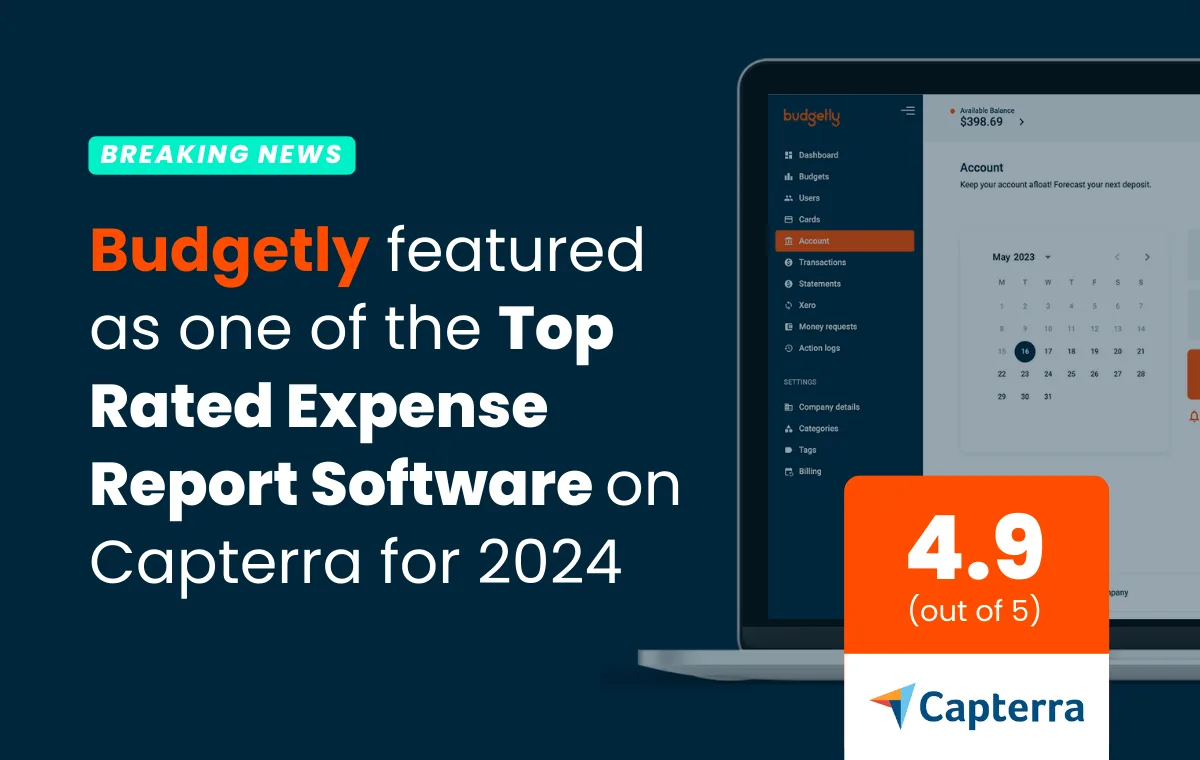 Budgetly recognised as a Top Expense Report Software on Capterra for 2024!