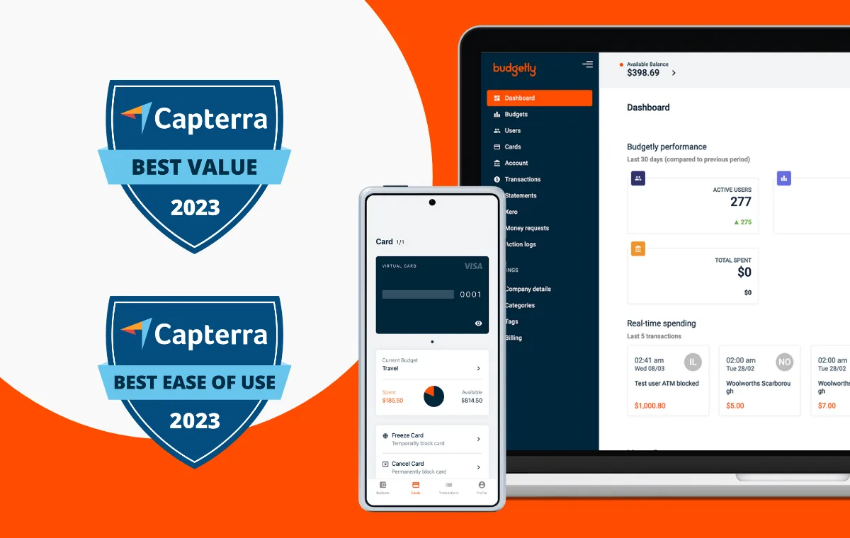 Budgetly recognised with 2023 Best Value & Best Ease of Use from Capterra