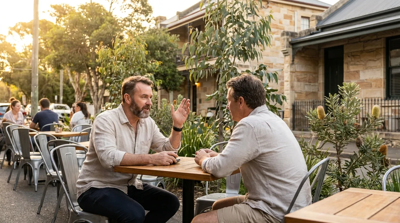 Australian business advisor in conversation with an SME owner